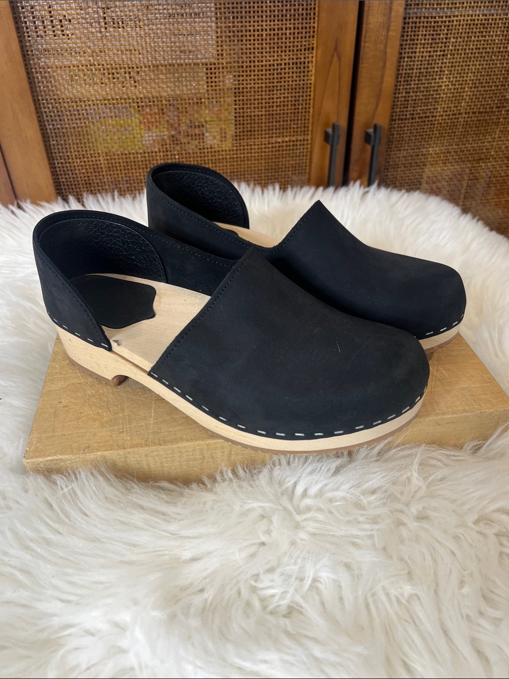 Sandgrens Nubuck Clog Mules Brett Low 39 - Women